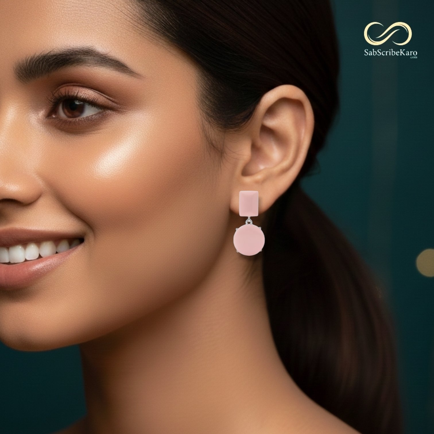 Minimalist Pastel Pink Geometric Drops - Image 2