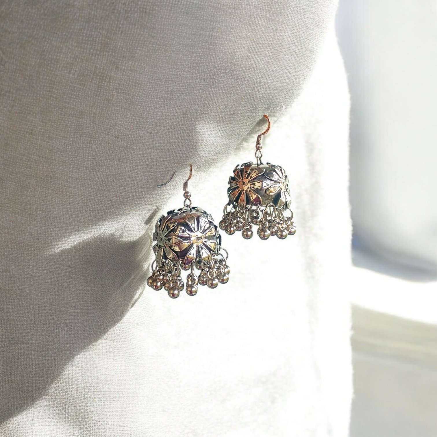 Floral Bell Ghungroo Jhumka