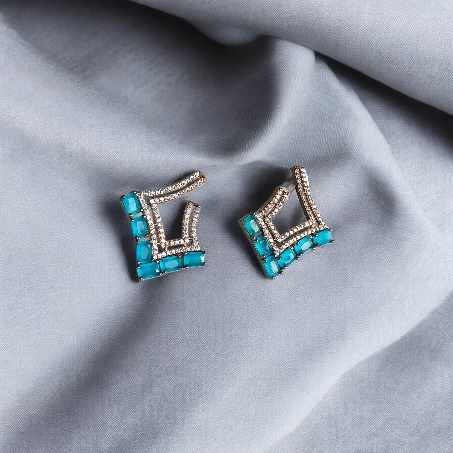 Turquoise Geometric Studs